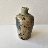Vase with floral motif in enamelled ceramic - signed Suzanne Dauliach