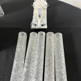 Set of 4 large doria wall lights in glazed glass design from the 60s vintage 3 lights