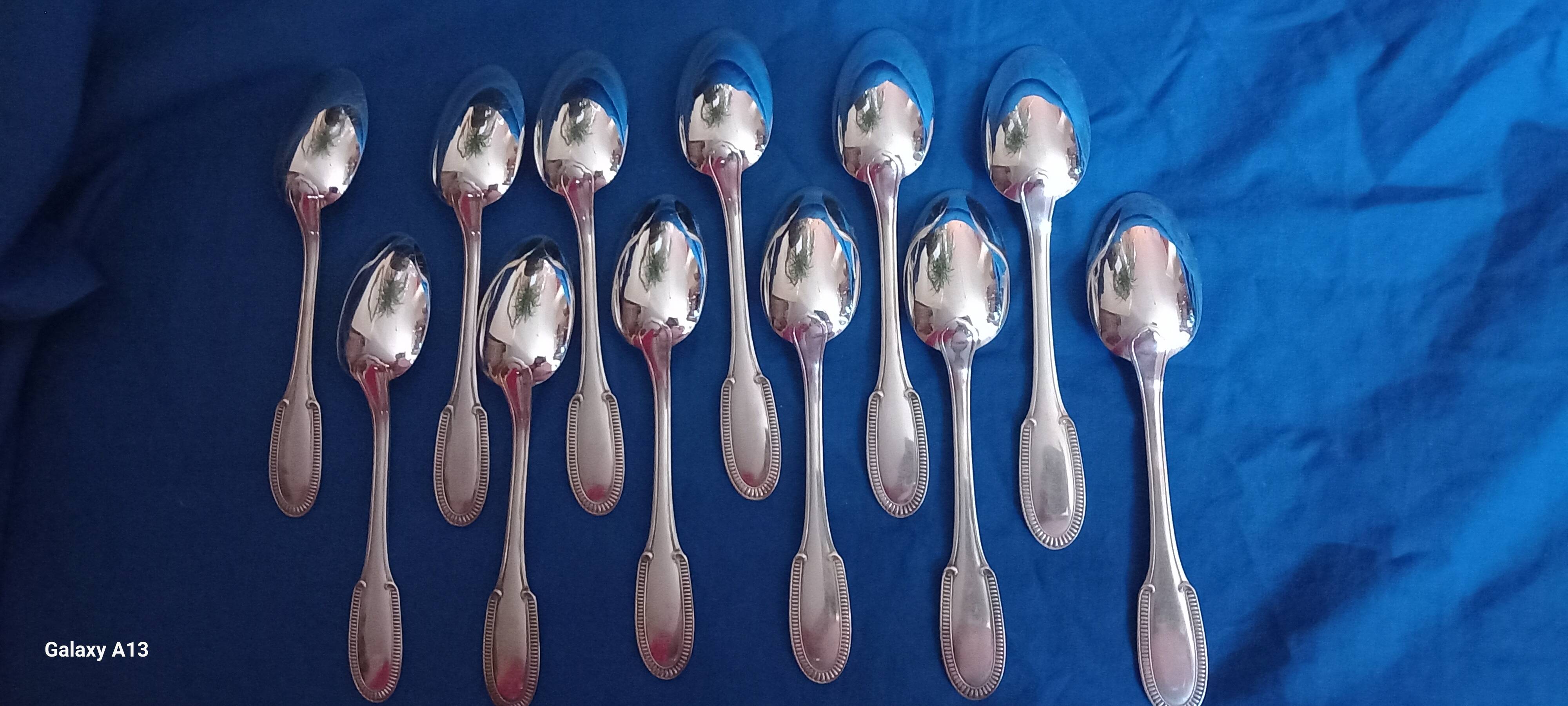 Silver-plated metal cutlery set ercuis in its gadroons model box