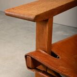 Børge Mogensen Spanish Chair in Cognac Leather and Oak for Fredericia, 1967