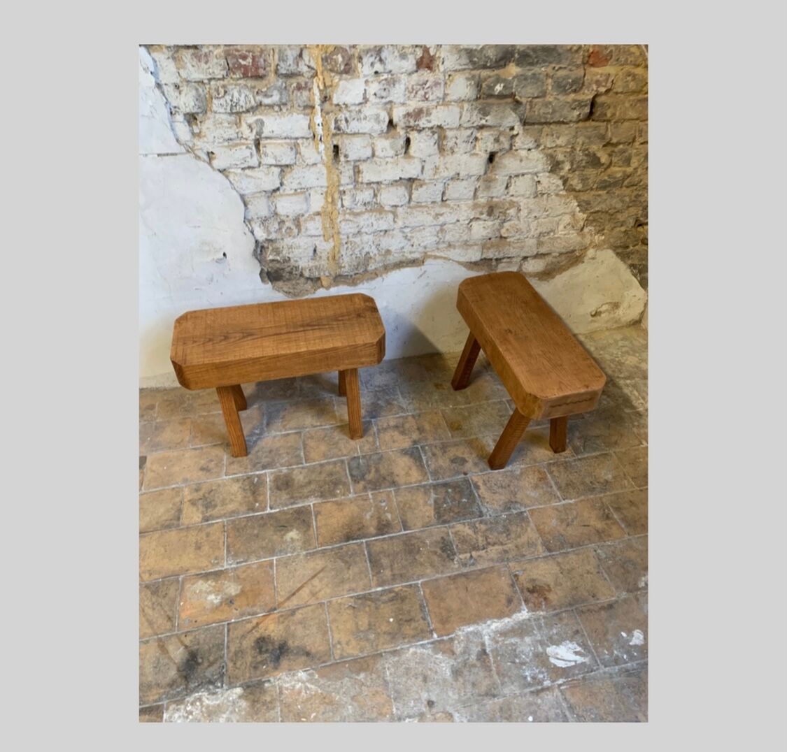 Pair of brutalist stools