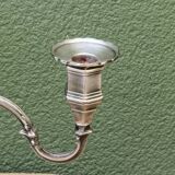 3-light silver-plated metal candlestick