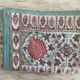 Large "Simrane" tablecloth - Printed - Raspberry and turquoise - 240x350cm