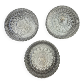 Set 3 - wall ceiling lamp ø 24 cm glass 1960s moulded