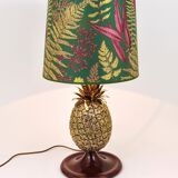 Hollywood Regency pineapple table lamp in brass by Mauro Manetti, Italy, 1970s.