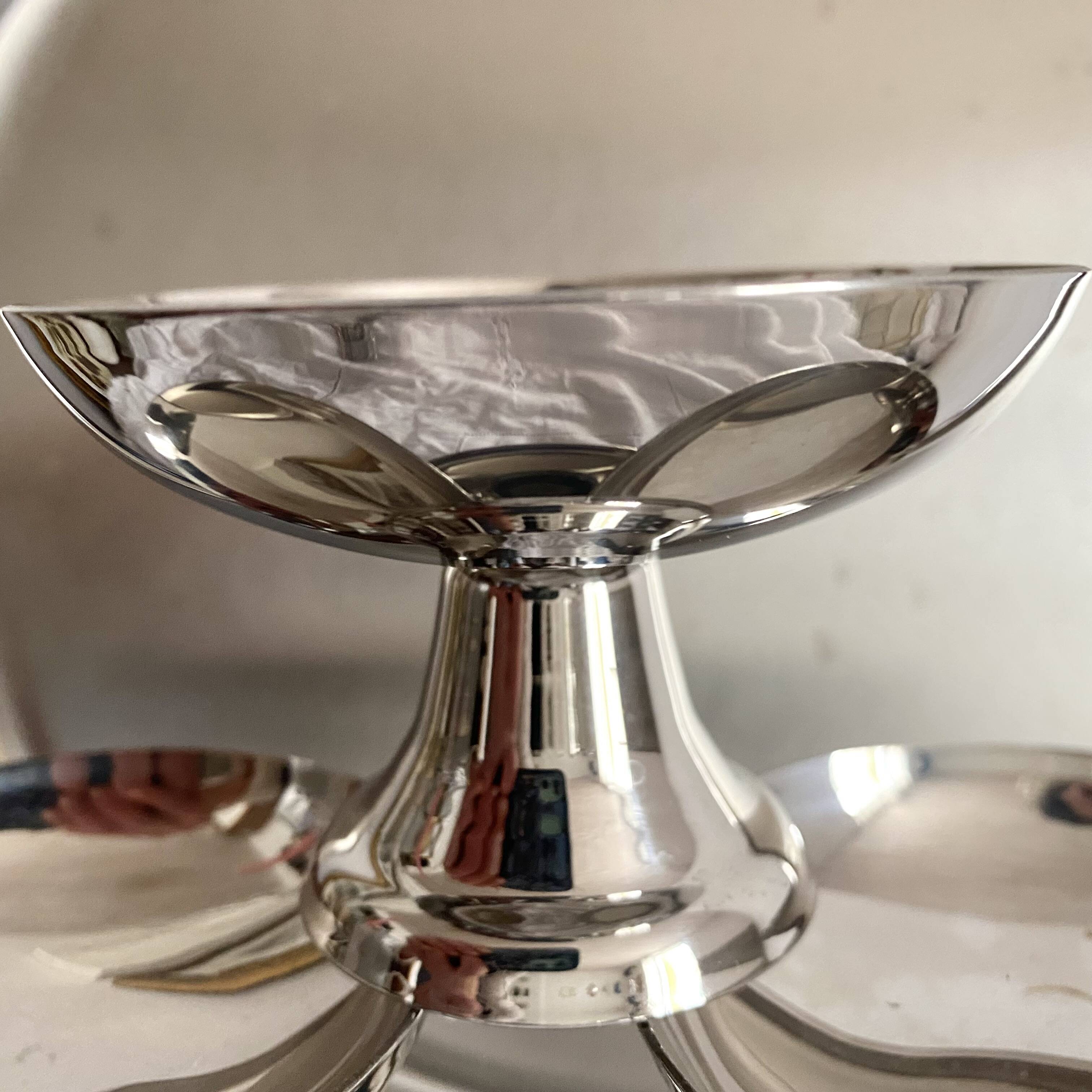 Stainless steel ice cream cup and tray set