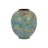 Abstract Ruscha Art 863 Convex Blue Vase West Germany Ceramics