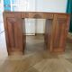 Vintage Art Deco schoolmaster's desk - double-sided - solid wood - 1940s/50s