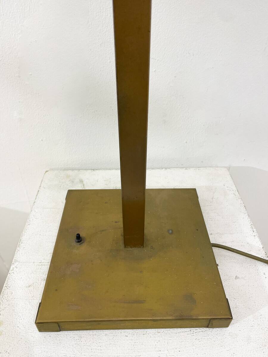 Mid-century modern table lamp marble and brass