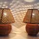 Paire lampes de chevet  cannage