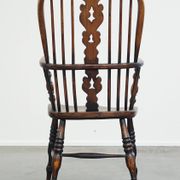 Chaise de salle à manger Windsor à dossier haut, style anglais ancien