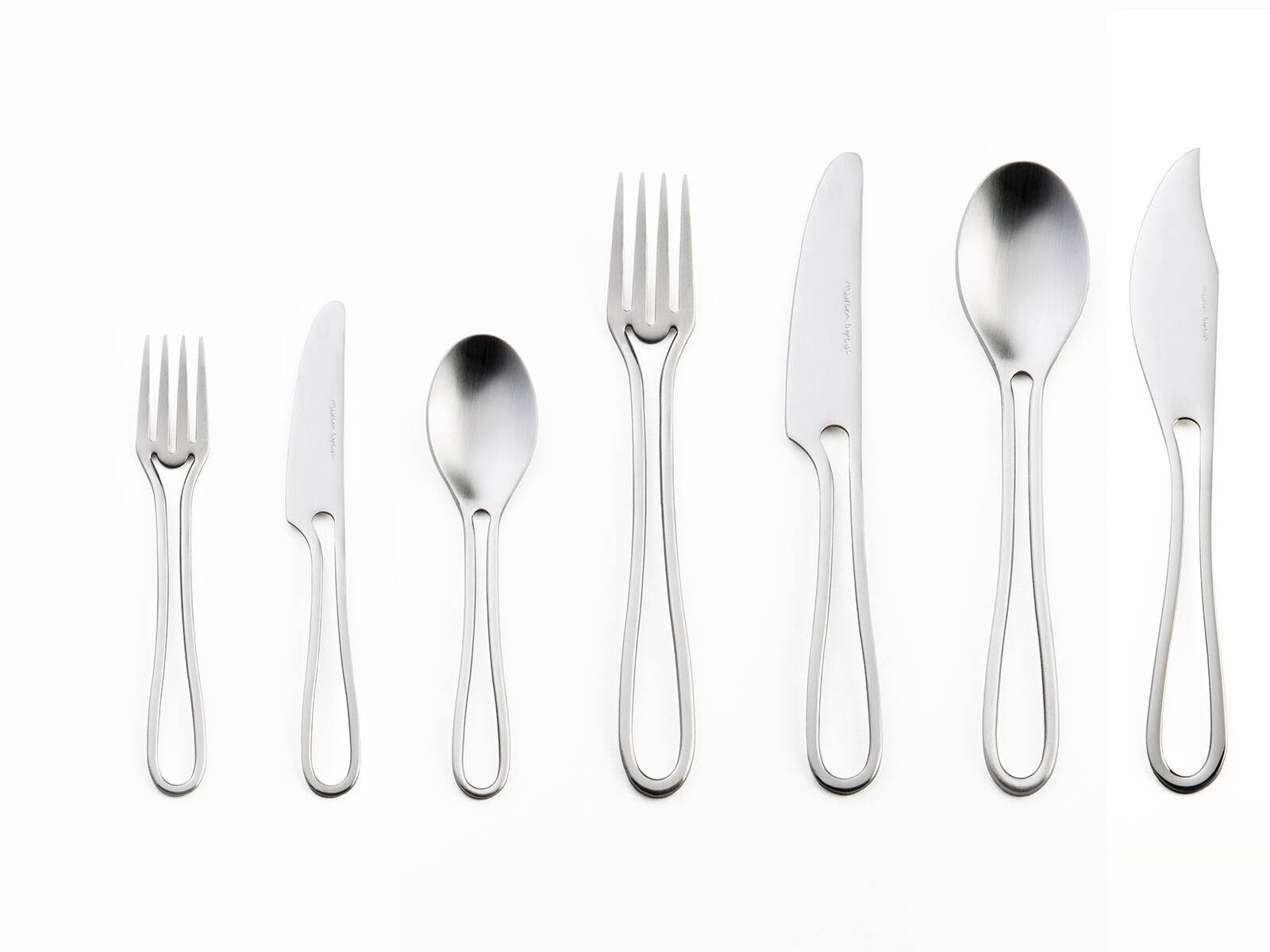 Outline cutlery set 42 pieces flatware set fork knife spoon and small items