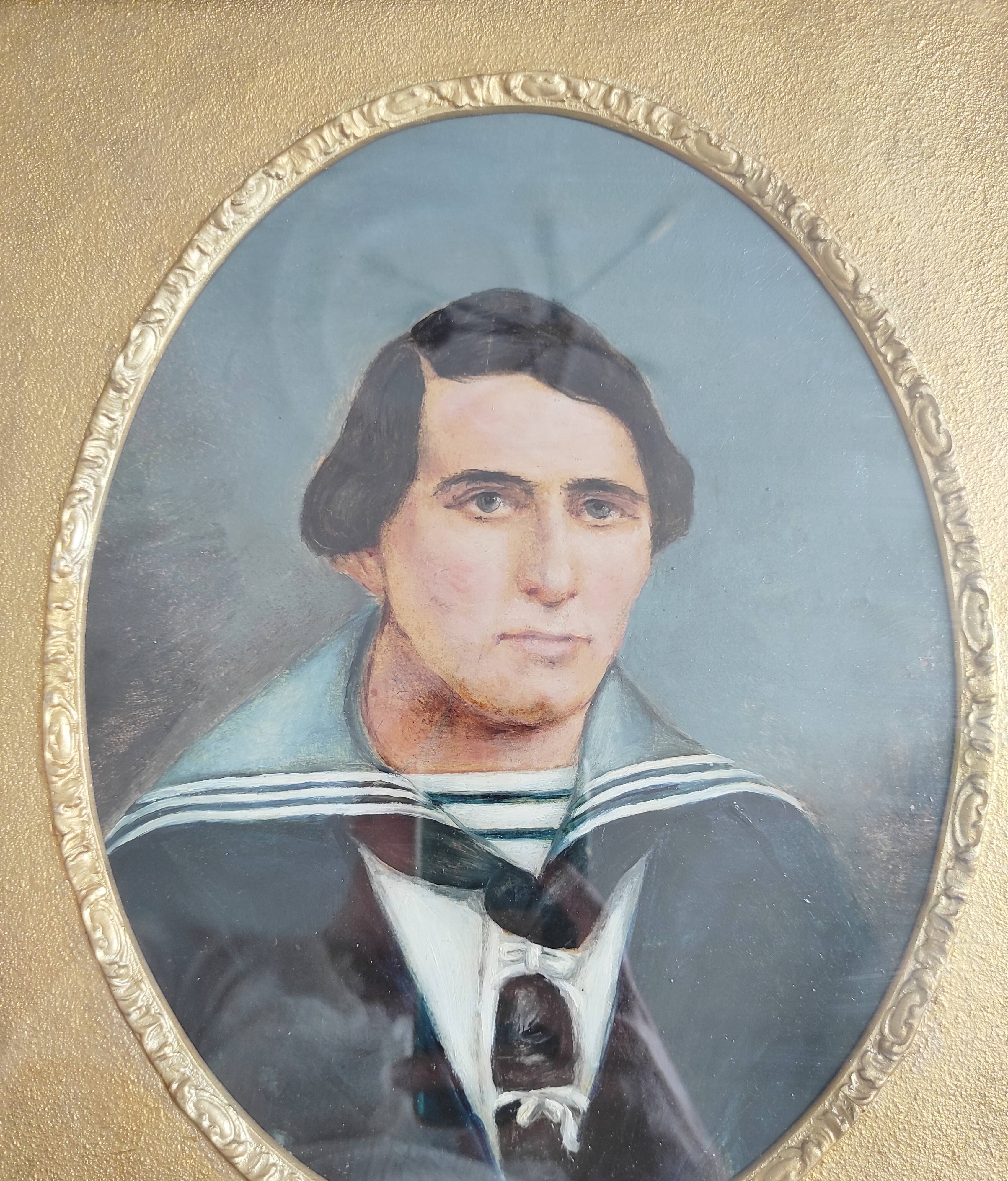 Portrait of a Sailor, 19th century, oil on cardboard