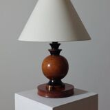 Turned wooden Art Deco table lamp