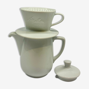 Cafetière et filtre en céramique Melitta, années 1960