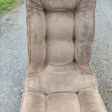 Set of 4 70s velvet bucket chairs