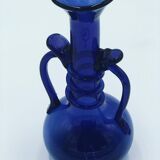 Vase en verre bleu , Art Nouveau