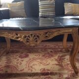 Coffee table in wood and marble