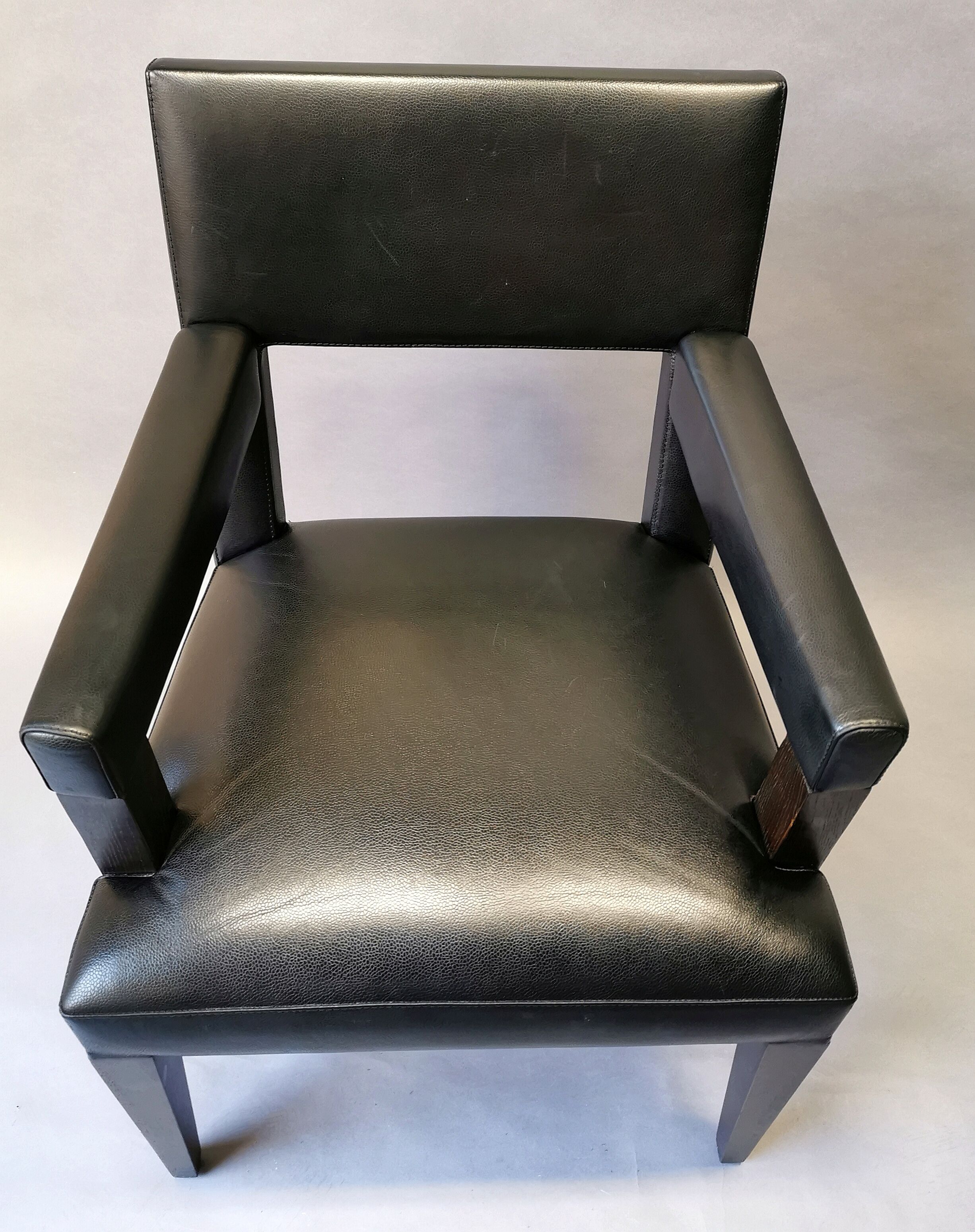 Luxury chair Philippe Hurel black leather