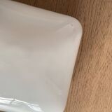 Square wall and ceiling light in white opaline glass, 1960-1970