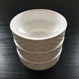 Set of 3 white slip bowls
