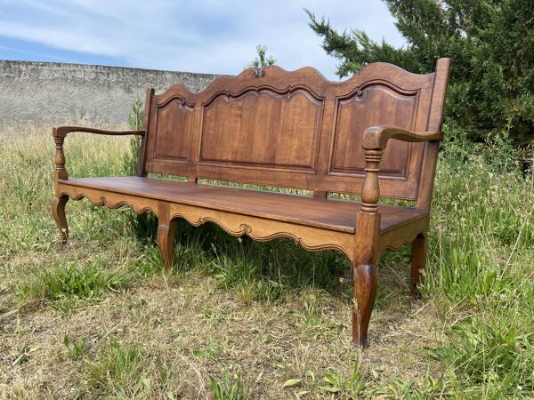 Banc rustique Véranda Patio Vintage Banc de jardin salon en chêne 1980s