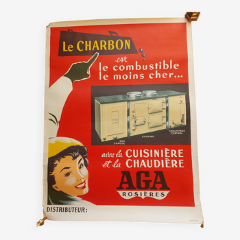 Advertising poster from the 50'S, AGA cooker