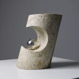 Lampes de table en travertin par Giuliano Cesari et Enrico Panzeri pour Nucleo Sormani, 1971