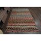 Striped Kilim Turkish Vintage Handmade Pink Orange Wool Area Rug 177x268