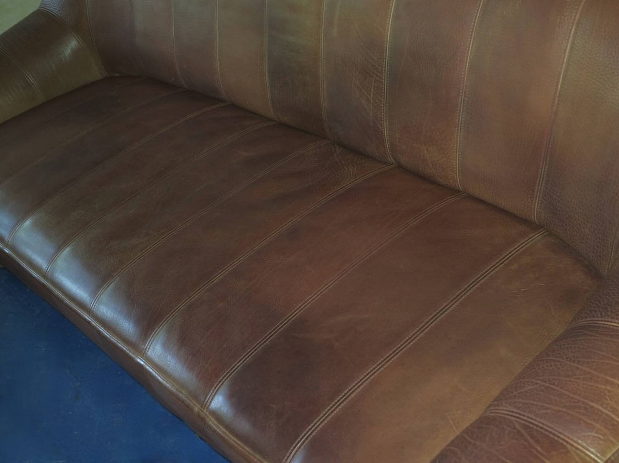 De Sede DS44 buffalo leather 3-seater sofa, Switzerland 1970s