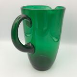 Vintage pichet in verre blown green emerald