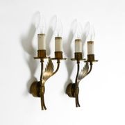 A pair of mid-century modern brass wall lamps by Vereinigte Werkstätten