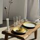 Set of 2 large plates with yellow rim, brand 12.