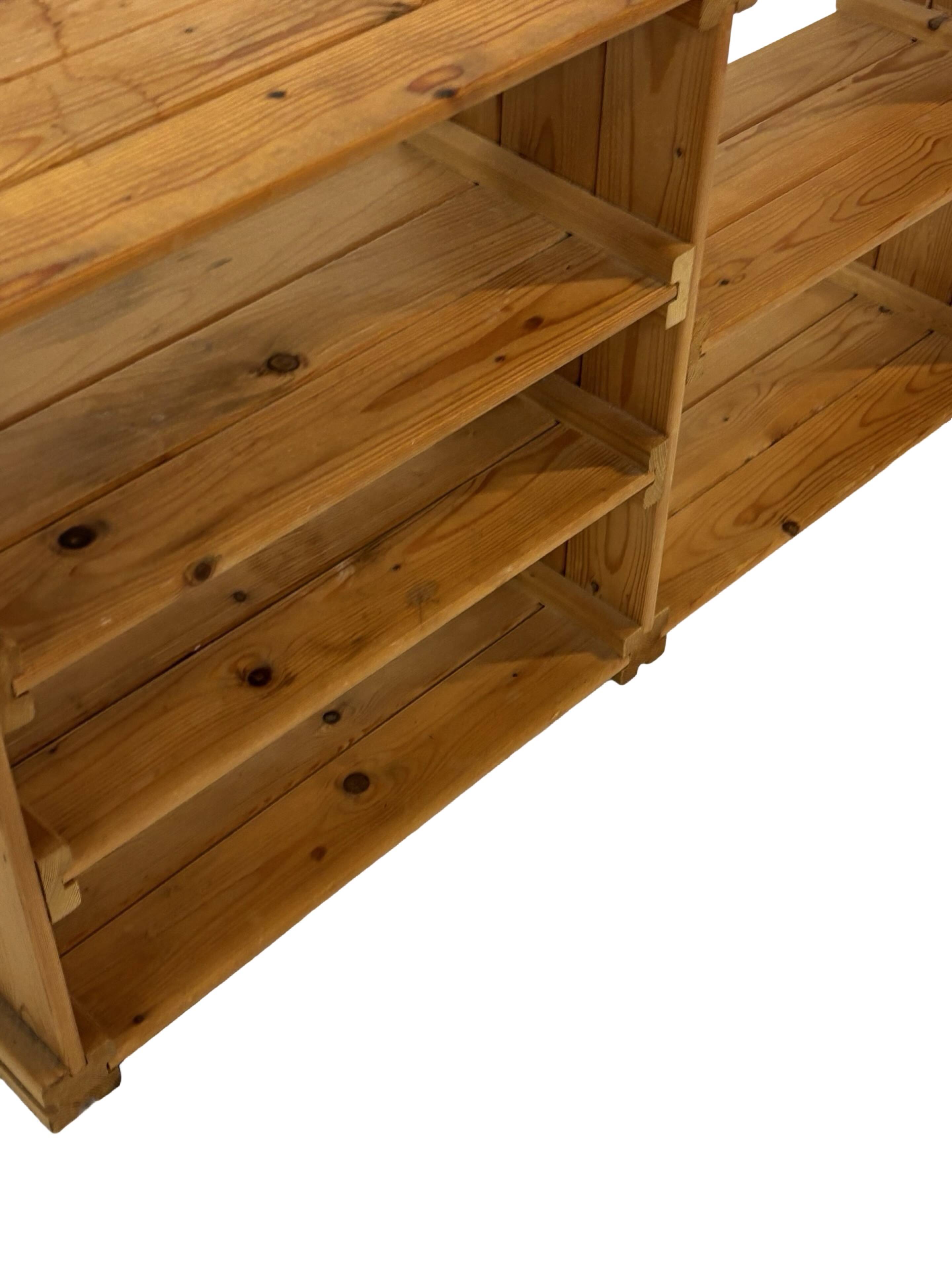 Vintage Wall shelf rack Pine wood 70s minimalist design