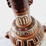 Inca craft vessel from Peru by Antonio Olave (1928-2016) hand painted