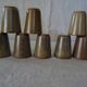Lot 8 glasses sandstone cups stamped Digoin mug vintage cup