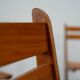 Set of six sculptural oak dining chairs