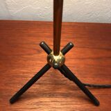 Mid-Century Modern Table Lamp in Brass with Vintage Gucci Shade