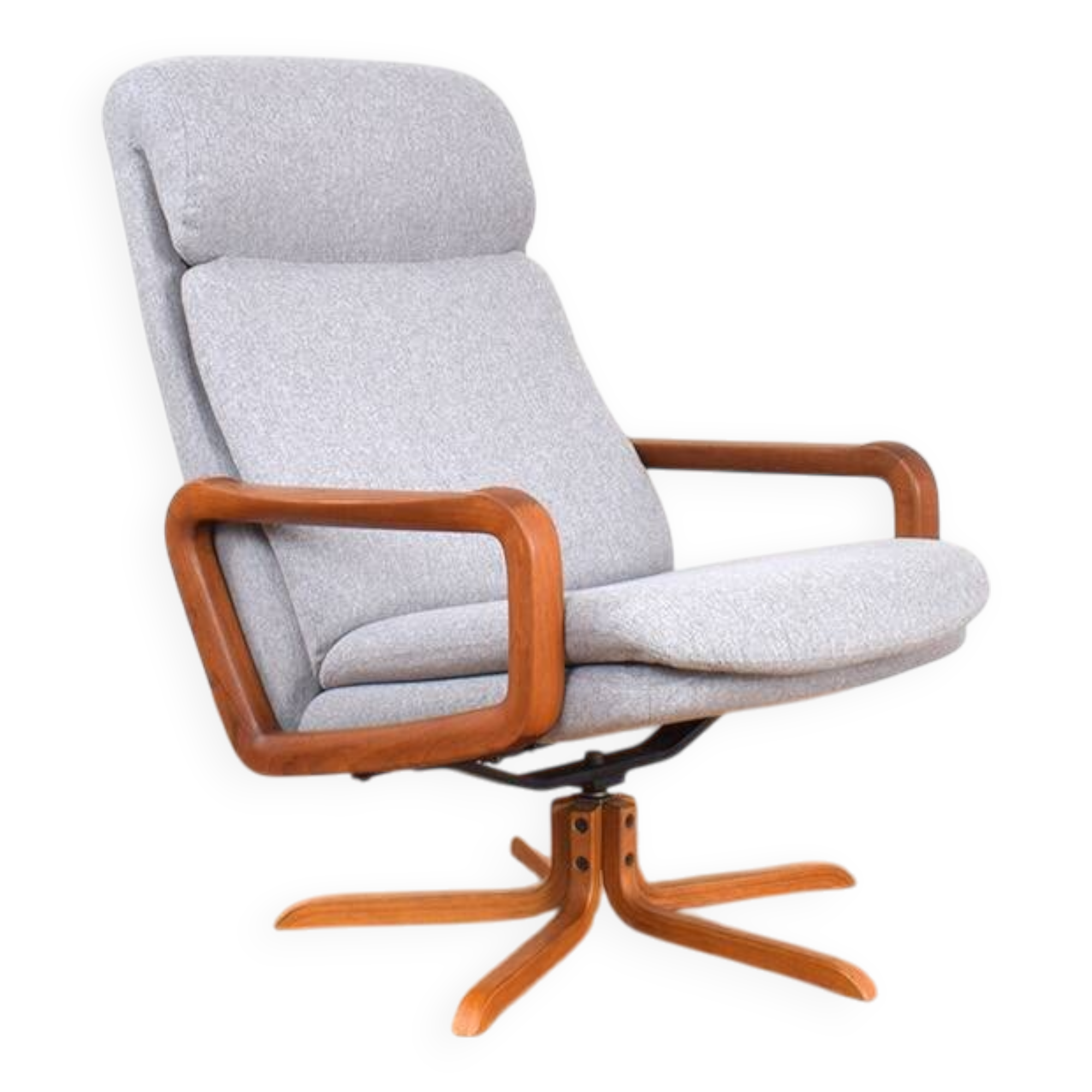 Mid-century Danish teak swivel office chair, 1960s.