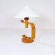 Mid-century modern sculptural table lamp in pine, 1970s.