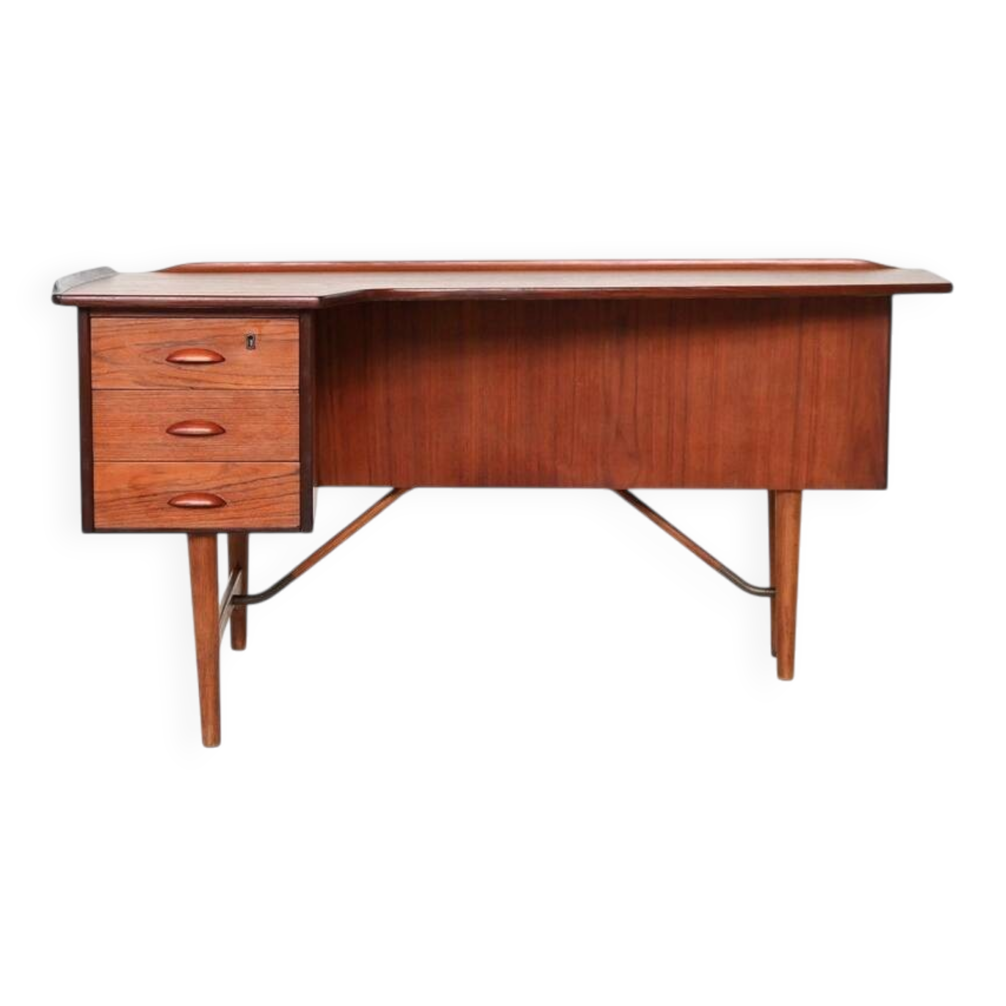 Peter Løvig Nielsen boomerang writing desk in teak Løvig Denmark 1960