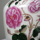 Impressive cracked earthenware vase with polychrome botanical decoration by Wong Lee, 1895, vintage.