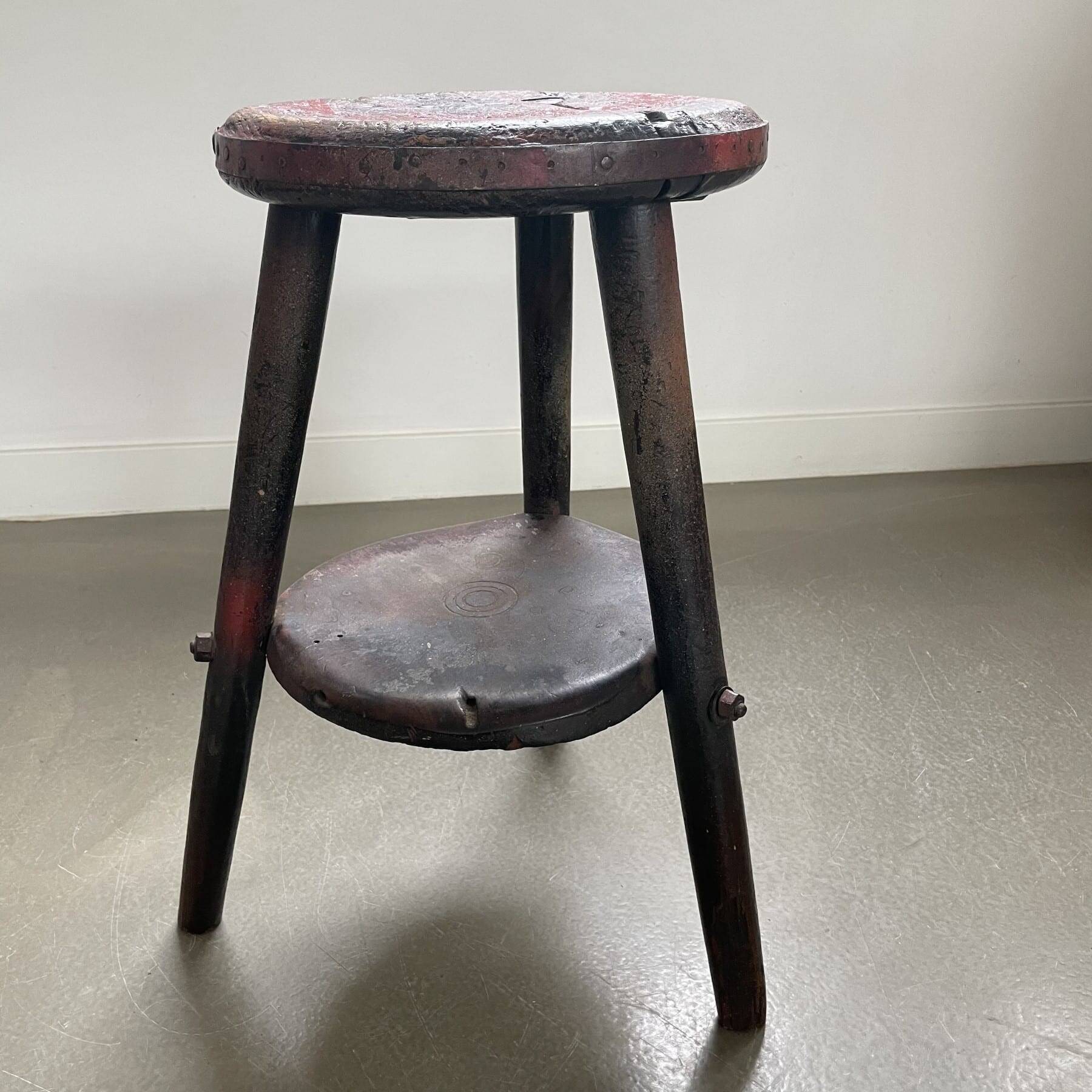 Brutalist, industrial style workers’ stool, Italy, 1900s