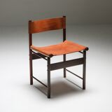 Chaises de Salle à Manger Zalszupin Jacaranda avec sièges en cuir cognac Saddle 1950