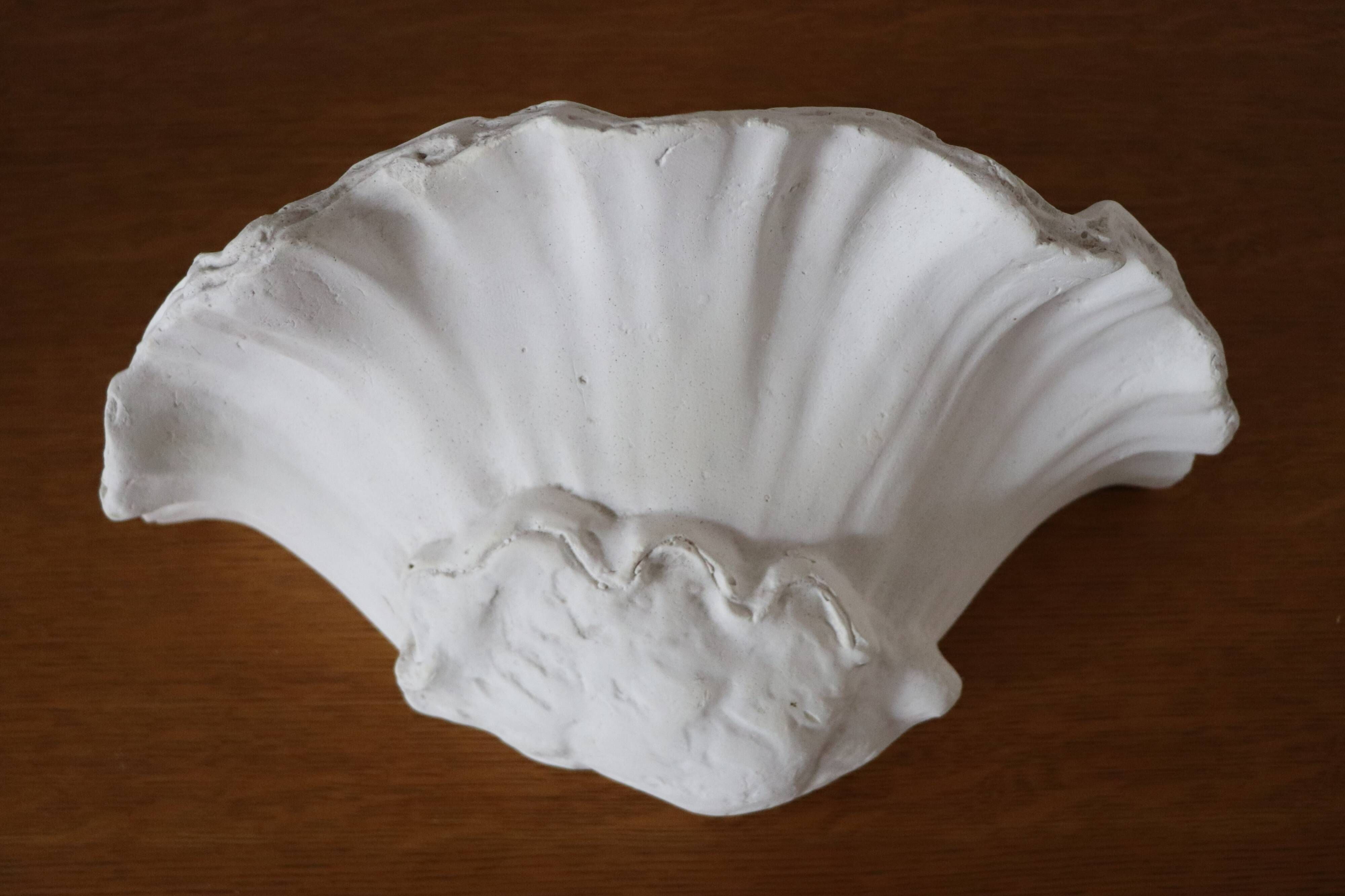 Pair of wall lamps plaster shell circa 1930
