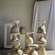 Large cream vase with double spiral handles in antique style, made of terracotta, H42 D3.
