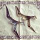 Duo de hirondelles ou mouettes en laiton vintage