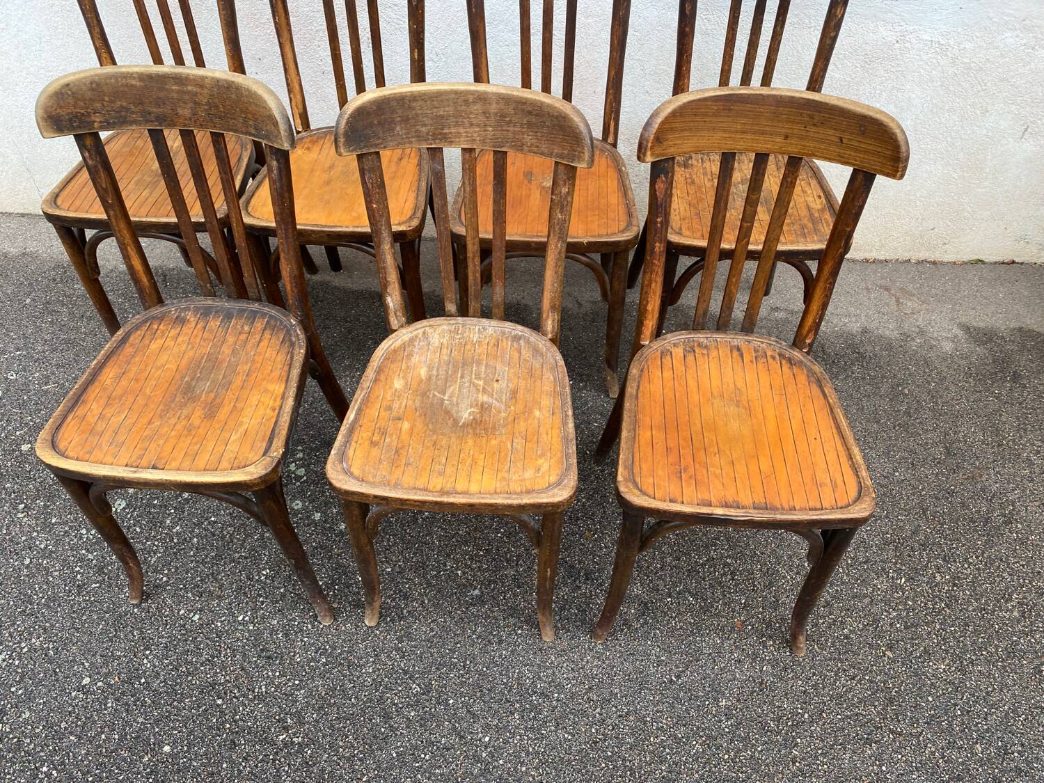 Set of 7 bistro chairs 1930