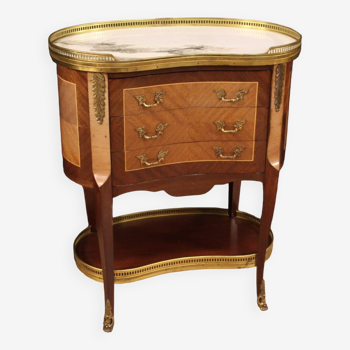 Table d'appoint en bois et marbre du 20ème siècle