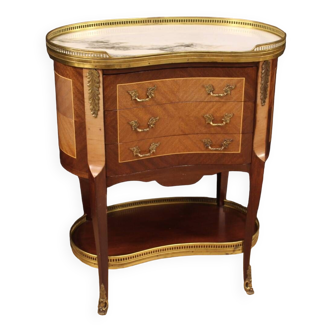 Table d'appoint en bois et marbre du 20ème siècle